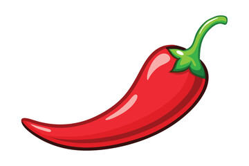Illustration of Red hot natural chili pepper .