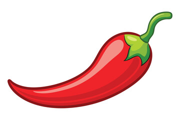 Illustration of Red hot natural chili pepper .