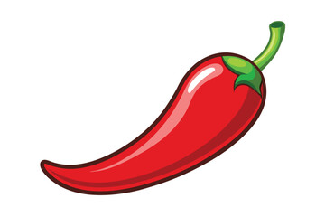 Illustration of Red hot natural chili pepper .