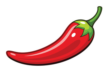 Illustration of Red hot natural chili pepper .