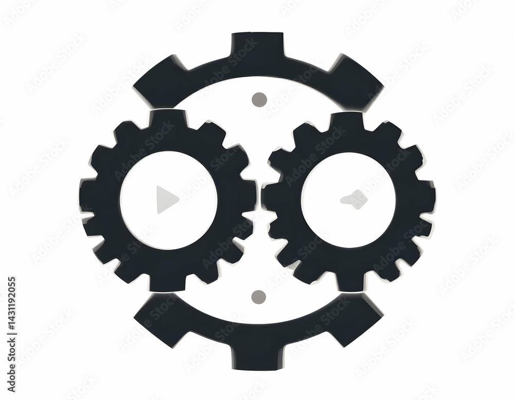 Poster gears rotating symbolizing process and motion