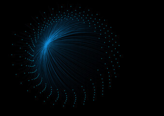 Network Connected Data Points dynamic visualization of a digital network with glowing connections.