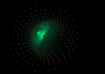 Network Connected Data Points dynamic visualization of a digital network with glowing connections.