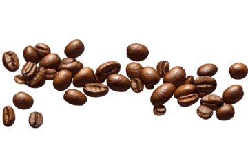 Freshly Roasted Coffee Beans on a Dark Background for Coffee Lovers and Enthusiasts on transparent background