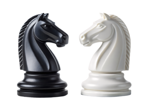 Chess Knights Isolated on White Background PNG |  Game Piece, Business Strategy Element, Competition Graphic, Learning Tool, Tactical Symbol