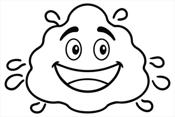 Y2K cartoon blob mascot with shifting moods – happy, sad, angry – each in glossy vector style