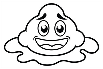 Y2K cartoon blob mascot with shifting moods – happy, sad, angry – each in glossy vector style