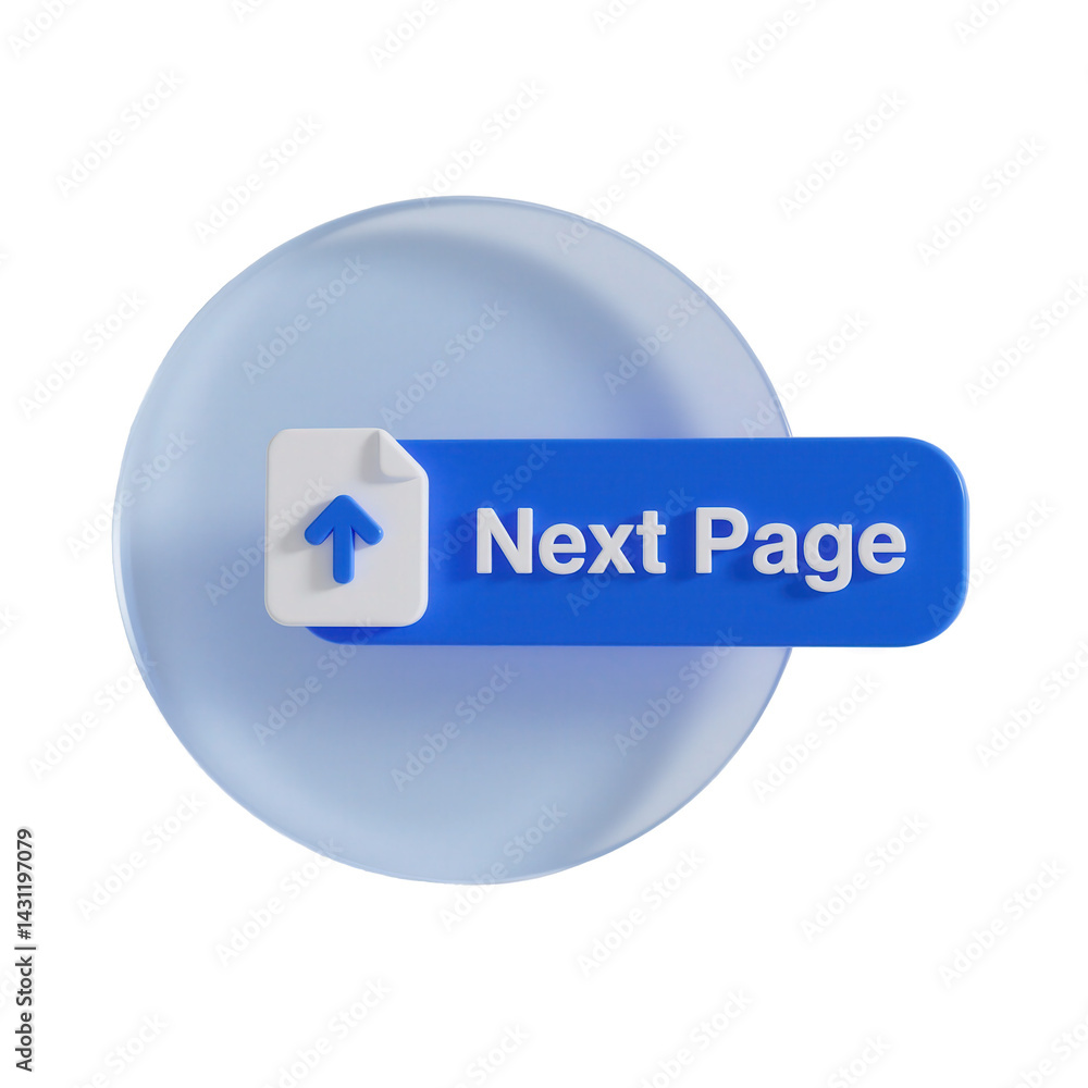 Aufkleber next page button ui element arrow upload icon design render