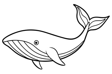 Fototapeta premium Whale Outline Illustration