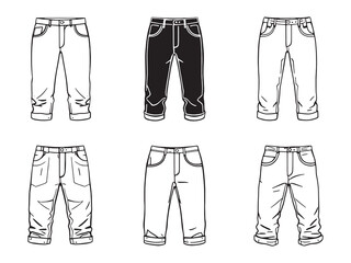 Stirrup pants line art sketch of stylish and trendy fashion wear