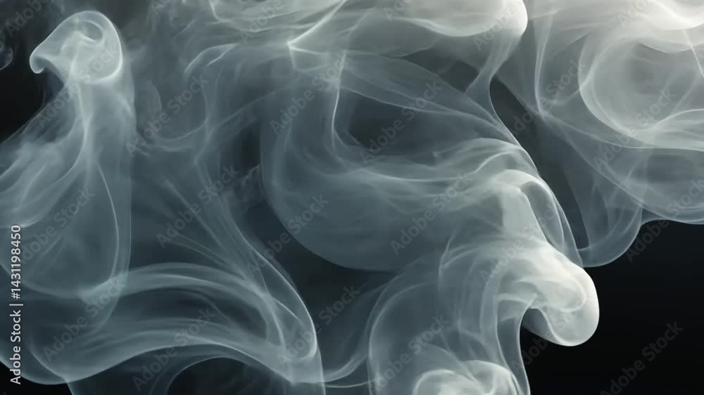 Aufkleber ethereal smoke swirls create tranquil atmosphere against dark background, with mesmerizing patterns 