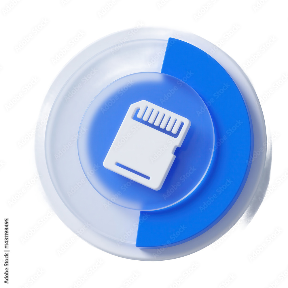 Poster microsd card storage memory data transfer technology icon