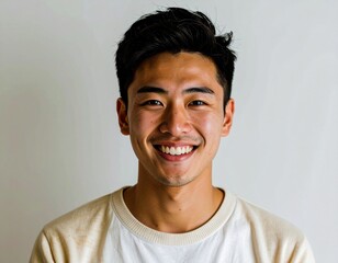 日本人,男性,20代,満面の笑み,シンプルな白い背景,Simple white background,Japanese,Male,Twenties,Beaming