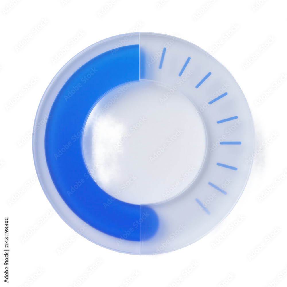 Poster blue and white timer countdown circle progress indicator ui
