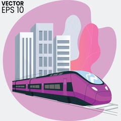 vector illustration of a train station