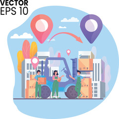 vector illustration of urban city
