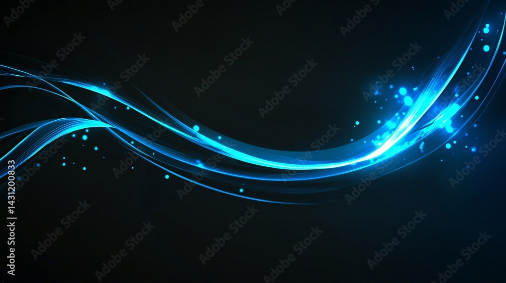 Aufkleber abstract glowing waves creating a mesmerizing flow against a dark backdrop