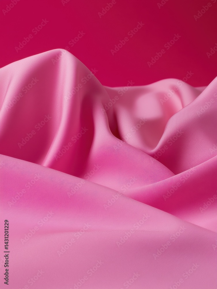 Poster elegant pink fabric folds against a vibrant fuchsia backdrop creating a soft and luxurious texture w