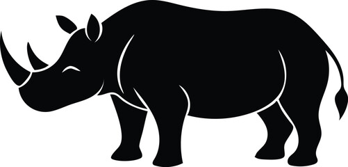rhino silhouette vector illustration