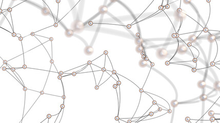 Obraz premium Abstract Network with White Pearls and Lines