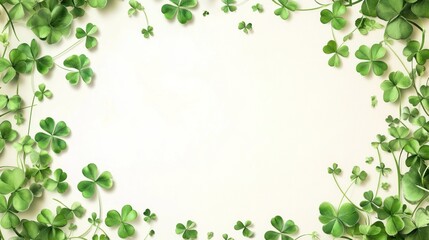 Shamrock border on a light background