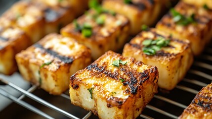 Deliciously Golden Halloumi Cheese Sticks Cooling Down After Frying