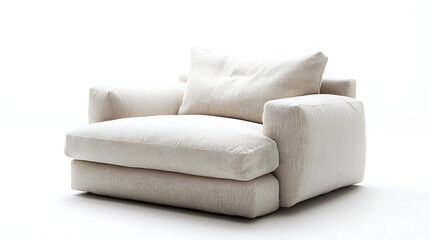 Obraz premium A white couch with a striped pattern on it