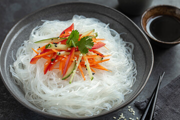glass rice noodles with vegetables