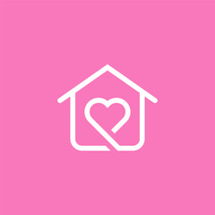 Love home icon symbol for social media stories. Logo design templates in simple linear style.