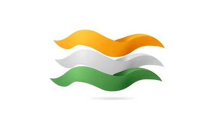 Obraz premium Abstract Waves in National Colors of Orange, White, and Green Representing Unity and Vibrancy