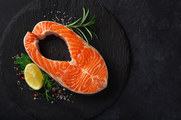 raw salmon steak
