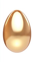 Luminous golden drop against white backdrop showcasing smooth surface and reflective light ideal for abstract design