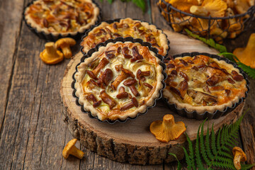 savory tarts with chanterelle mushroom