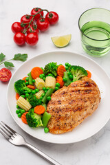 weght loss meal with chicken breast and vegetables