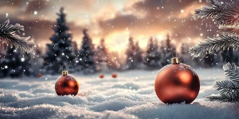 Fototapeta premium Winter Wonderland Featuring Christmas Cheer