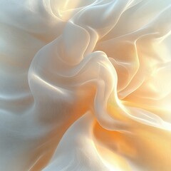 Abstract soft flowing fabric with white and yellow hues creating a smooth texture.