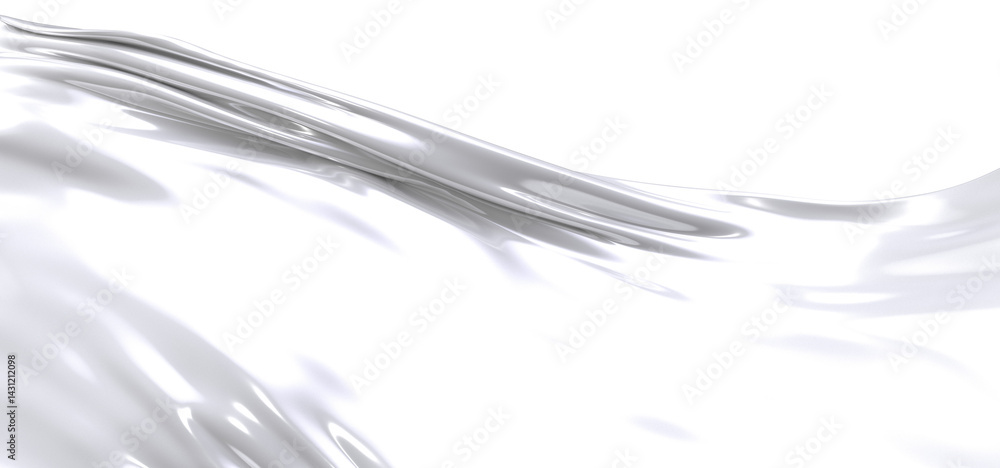 Poster a flowing white fabric drapes gracefully against a black background, creating a soft, abstract compo
