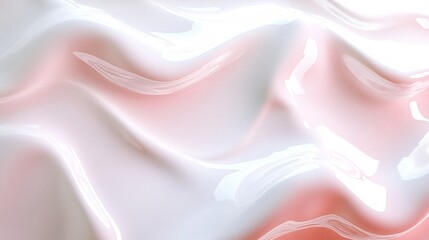 Obraz premium Rippled Glass-Like Waveforms in Soft White and Light Pink Shades