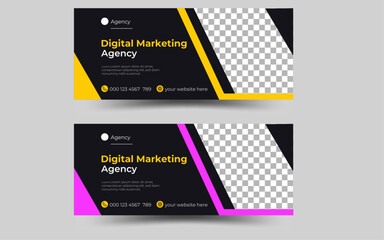 A4 Size Creative Simple Modem Corporate Web banner  design template