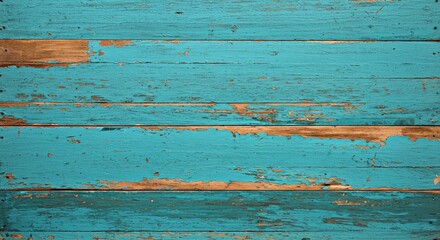 Peeling Blue Paint on Weathered Boat Wood Texture Background