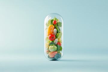 Fresh Vegetables inside capsule Showcasing Healthy Eating