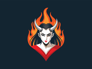eSport logo of a fire demon warrior