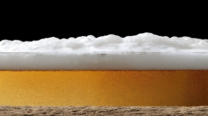 Freshly Poured Beer with Foamy Head on Dark Background Perfect for Beverage Advertising and Promotion
