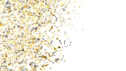 Gold Percentage Confetti Background