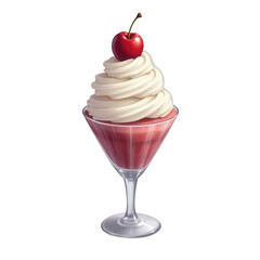 Cherry dessert treat isolated on transparent background