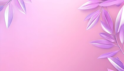 Obraz premium Pink and purple leaves on a soft pink background