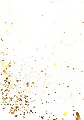 gold  Rainfall: Astonishing 3D Illustration of gold  Confetti Shower