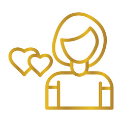 Girl In Love Color gradient illustration vector 
