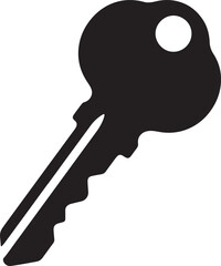 Vintage key silhouette vector illustration