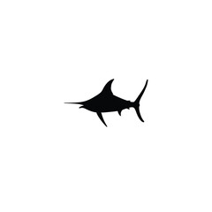 Swordfish silhouette on white background